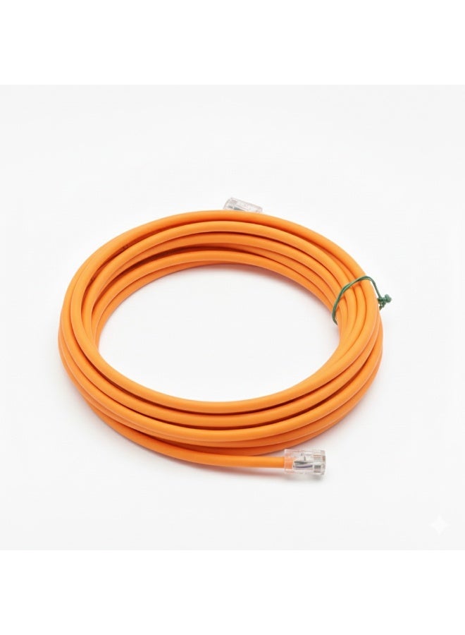 كابل إيثرنت للشبكة المحلية (LAN) من نوع RJ45 Cat5e، سرعة جيجابت تصل إلى 1000 ميجابت في الثانية، كابل توصيل سلكي عالي السرعة لأجهزة الراوتر والكمبيوتر الشخصي والكمبيوتر المحمول والمودم، متوافق مع معيار EIA/TIA-568B.2، لون برتقالي، طول 15 مترًا